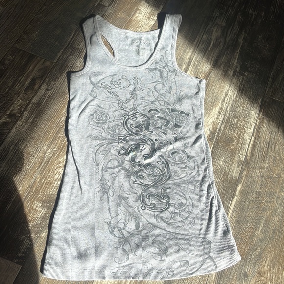 Sexy Y2K Angels & Roses Graphic Tank Top • Angels brand • Large • vintage 2000s - Picture 2 of 11